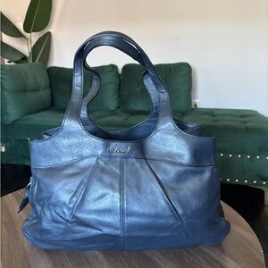 Coach Dark Blue Leather Shoulder Bag